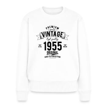 1955 Vintage Geburtstag Geschenk - Pull Premium bio Femme - blanc - Devant - Julia (174cm)