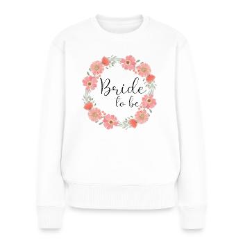 Couronne de fleurs rouges - Bride to be - Pull Premium bio Femme - blanc - Devant - Julia (174cm)