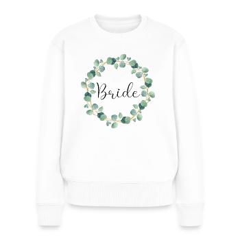 Eukalyptus Boho - Bride - 10 - Frauen Premium Bio Pullover - Weiß - Vorne - Julia (174cm)