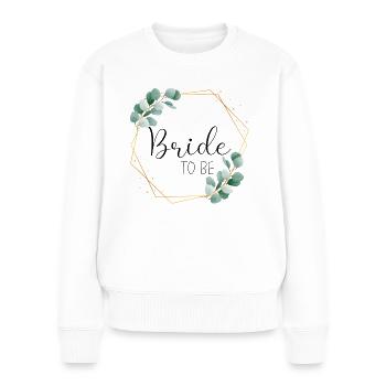 Feuilles d’eucalyptus - Future mariée - 11 - Pull Premium bio Femme - blanc - Devant - Julia (174cm)