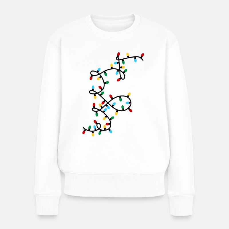 Lichterkette Weihnachten - Frauen Premium Bio Pullover - Weiß