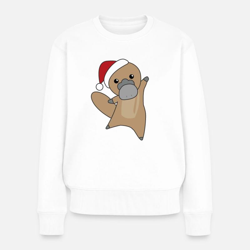 Schnabeltier Weihnachten Schnabeltiere süße Tiere - Frauen Premium Bio Pullover - Weiß
