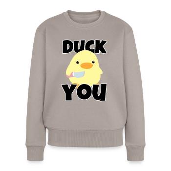Duck you Ente Mit Messer Duck con coltello Meme Fun - Maglione ecologico premium da donna - talpa - Fronte - Julia (174cm)