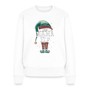 Die Mama Elfe The Mama Elf Weihnachts Outfit Mutti - Frauen Premium Bio Pullover - Weiß - Vorne - Julia (174cm)