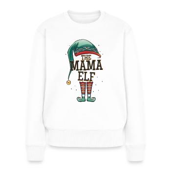 Die Mama Elfe The Mama Elf Weihnachts Outfit Mutti - Frauen Premium Bio Pullover - Weiß - Vorne - Julia (174cm)