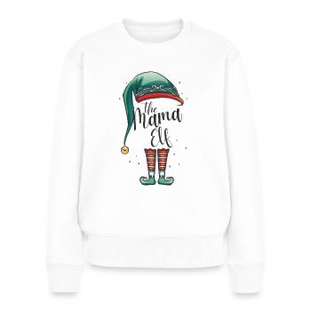 Die Mama Elfe Weihnachts Outfit Damen Frauen Mutti - Frauen Premium Bio Pullover - Weiß - Vorne - Julia (174cm)