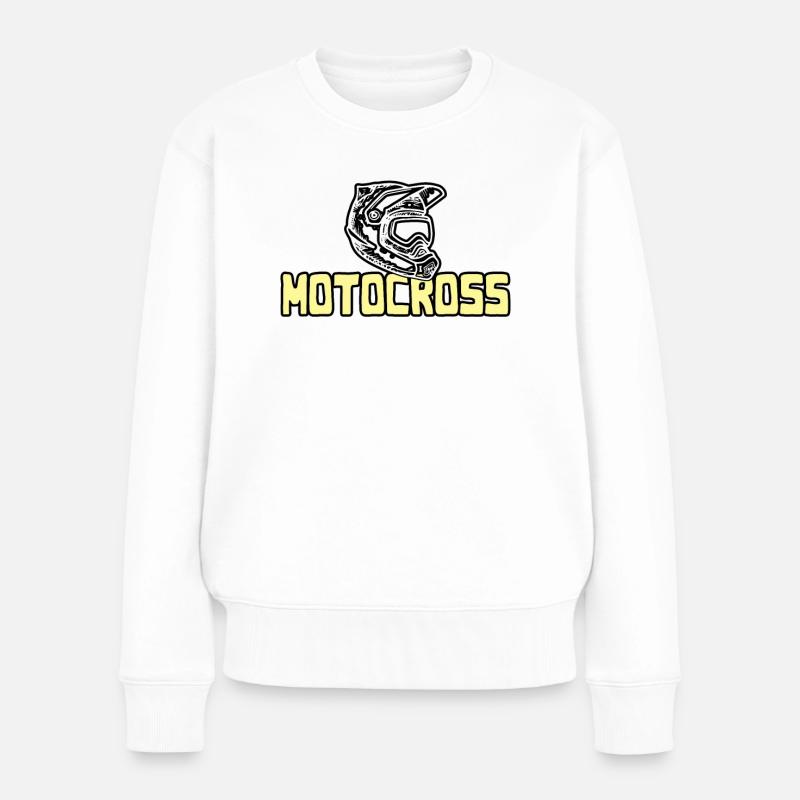 Motocross - Frauen Premium Bio Pullover - Weiß