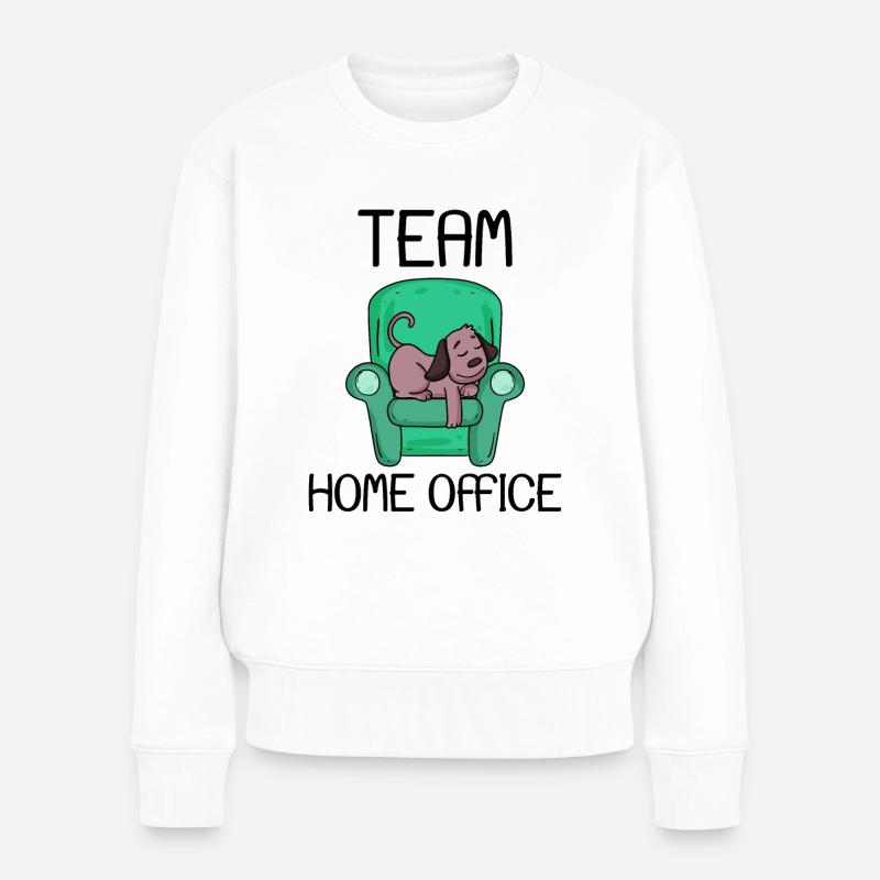 Home Office - Frauen Premium Bio Pullover - Weiß