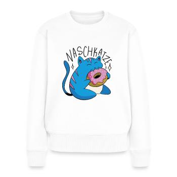 Naschkatze leckermäulchen Schleckermaul Geschenk - Frauen Premium Bio Pullover - Weiß - Vorne - Julia (174cm)