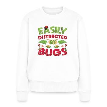 Leicht von Käfern abzulenken - Frauen Premium Bio Pullover - Weiß - Vorne - Julia (174cm)