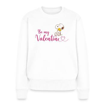 Peanuts Snoopy und Woodstock Be My Valentine - Frauen Premium Bio Pullover - Weiß - Vorne - Julia (174cm)