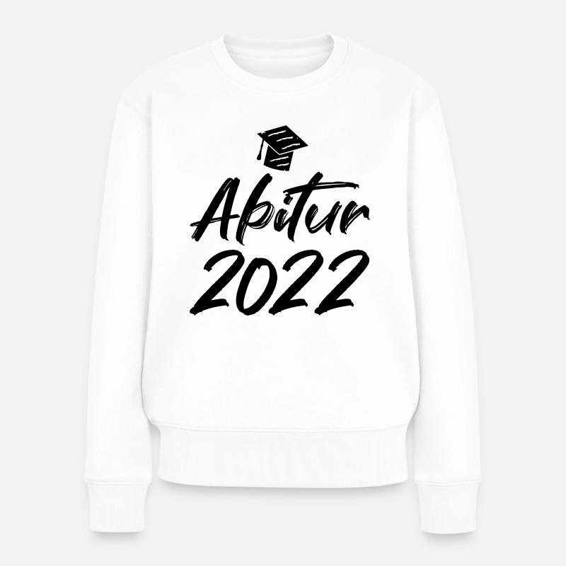 Abschluss Abitur 2022 Hut Pinselschrift - Frauen Premium Bio Pullover - Weiß