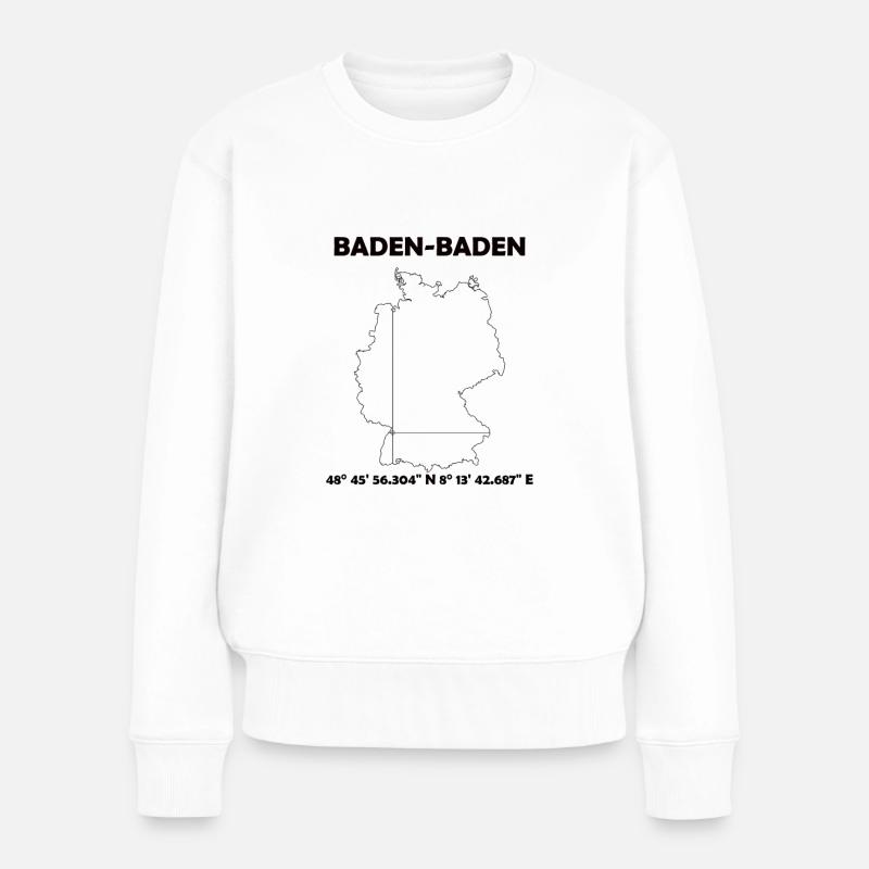 Baden-Baden Stadt - Frauen Premium Bio Pullover - Weiß