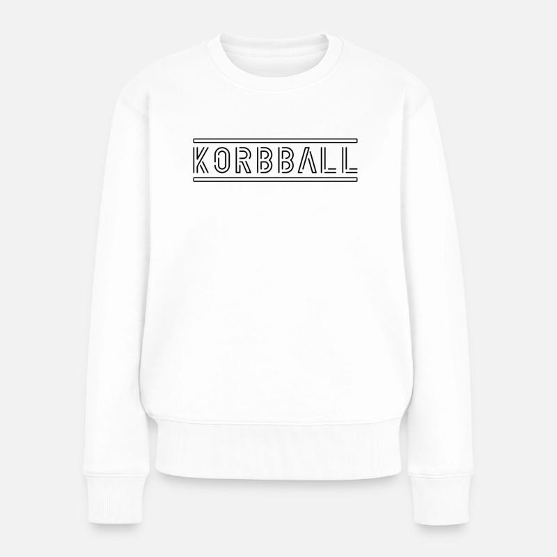 Korbball - Frauen Premium Bio Pullover - Weiß