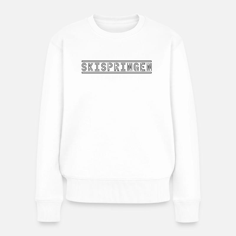 Skispringen - Frauen Premium Bio Pullover - Weiß