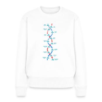 DNA Alpinist 14 Höchste Berge Everest K2 Makalu - Frauen Premium Bio Pullover - Weiß - Vorne - Julia (174cm)