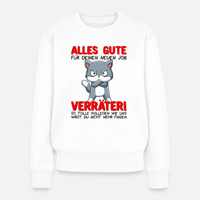 Abschied Kollege Abschiedsgeschenk Jobwechsel - Frauen Premium Bio Pullover - Weiß