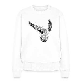 Fliegender Wanderfalke Vogel - Frauen Premium Bio Pullover - Weiß - Vorne - Julia (174cm)