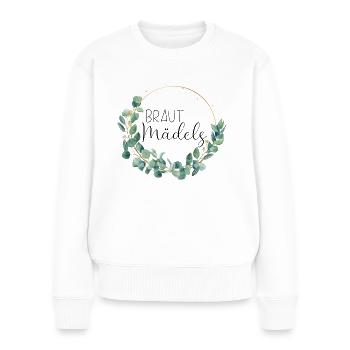 Eukalyptus Hochzeit - Brautmädels - 1 - Frauen Premium Bio Pullover - Weiß - Vorne - Julia (174cm)