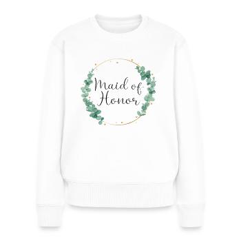 Maid of Honor Eucalyptus - Women's Premium Organic Jumper - white - Front - Julia (174cm)