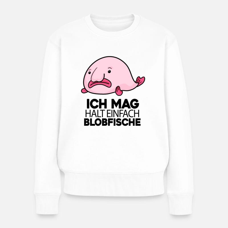 Blobfisch Fisch Fische - Frauen Premium Bio Pullover - Weiß