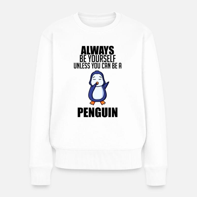 Pinguin Pinguine - Frauen Premium Bio Pullover - Weiß