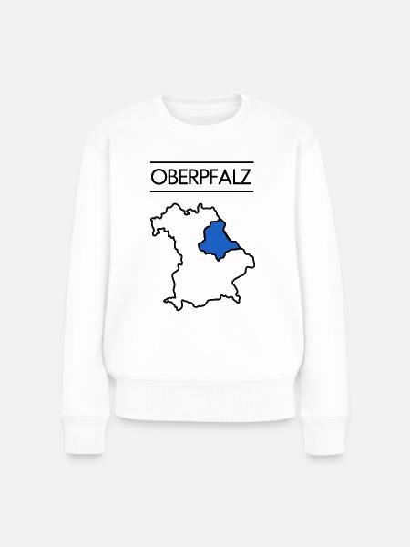 Oberpfalz Karte Bayern - Frauen Premium Bio Pullover - Weiß