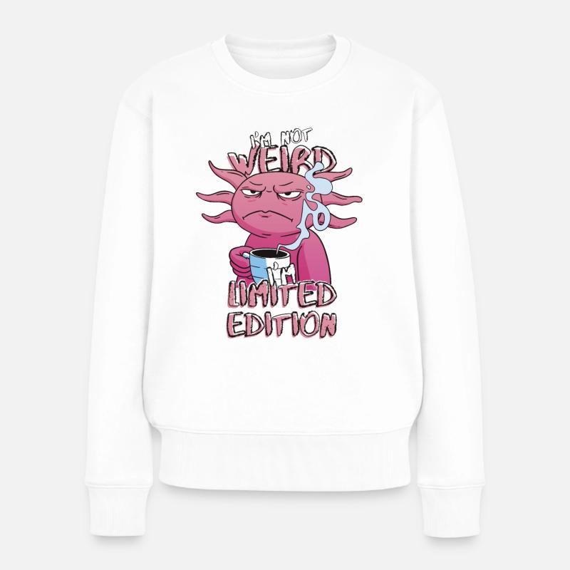 Annoyed Cartoon Axolotl - Édition Limitée Dicton - Pull Premium bio Femme - blanc