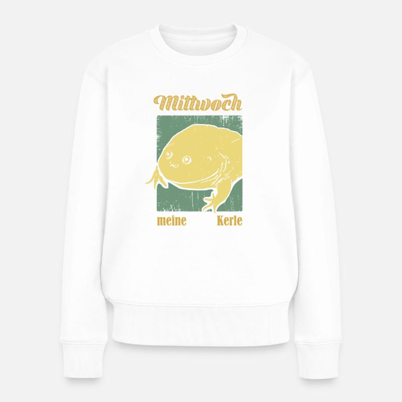 Es Ist Mittwoch Meine Kerle Mittwochsfrosch Meme - Frauen Premium Bio Pullover - Weiß