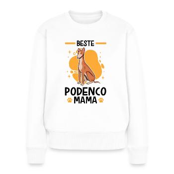 Beste Podenco Mama spanischer Windhund - Frauen Premium Bio Pullover - Weiß - Vorne - Julia (174cm)