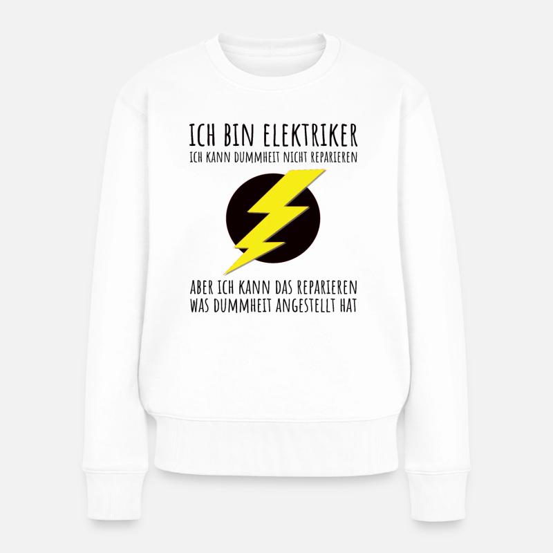Elektriker Handwerker - Frauen Premium Bio Pullover - Weiß