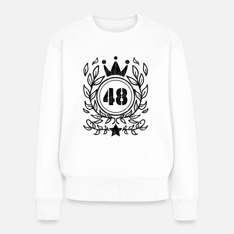 48 - Année de naissance Année de naissance 1948 - Pull Premium bio Femme - blanc