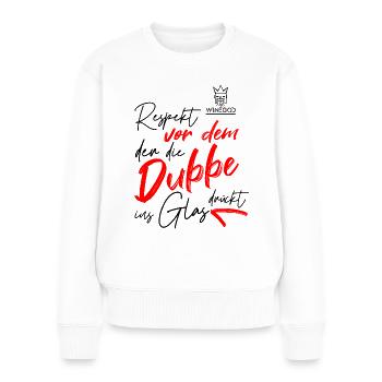 Winegod lustiger Spruch - Frauen Premium Bio Pullover - Weiß - Vorne - Julia (174cm)