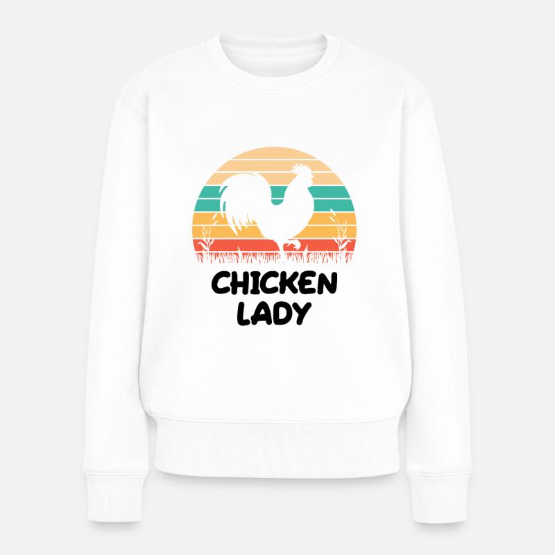 Dame au poulet - Pull Premium bio Femme - blanc