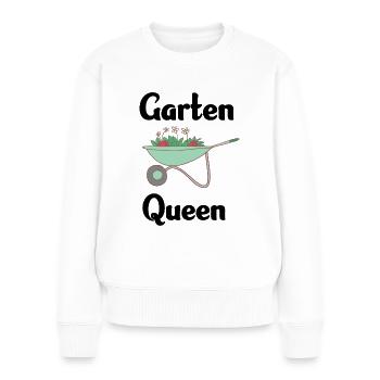 Garten Queen Schubkarre - Frauen Premium Bio Pullover - Weiß - Vorne - Julia (174cm)