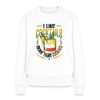 Comme des cocktails plus que des biscuits Noël en juillet - Pull Premium bio Femme - blanc - Devant - Julia (174cm)