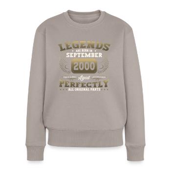 Legend September 2000 22nd Birthday Gift Fun - Women's Premium Organic Jumper - taupe - Front - Julia (174cm)