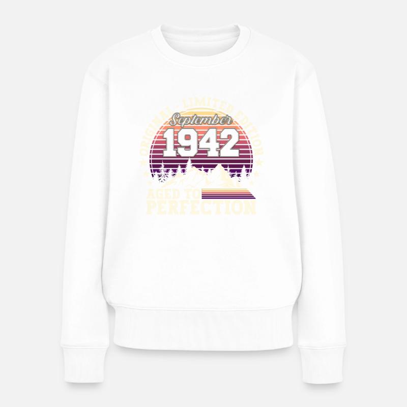 Original Septembre 1942 80th Birthday Gift - Pull Premium bio Femme - blanc
