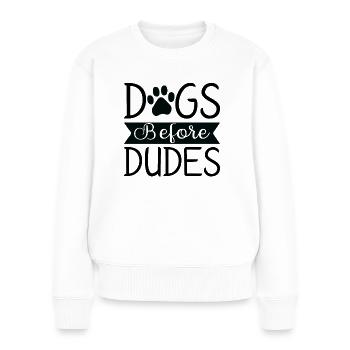 Dogs in front of guys - Women's Premium Organic Jumper - white - Front - Julia (174cm)