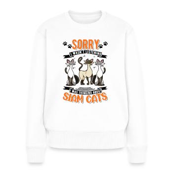 Siamkatze Siamesische Katze Siam Cat - Frauen Premium Bio Pullover - Weiß - Vorne - Julia (174cm)