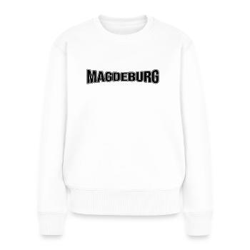 Magdeburg - Frauen Premium Bio Pullover - Weiß - Vorne - Julia (174cm)