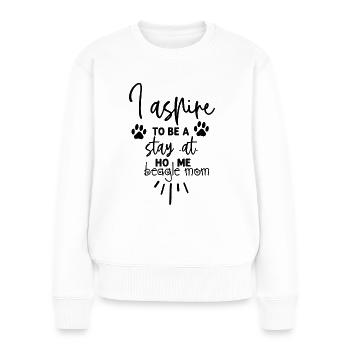 Ich möchte eine Beagle-Mama sein - Frauen Premium Bio Pullover - Weiß - Vorne - Julia (174cm)