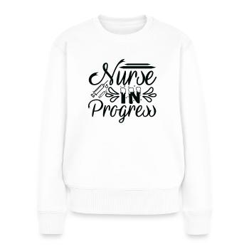Nurse in Progress - Women's Premium Organic Jumper - white - Front - Julia (174cm)
