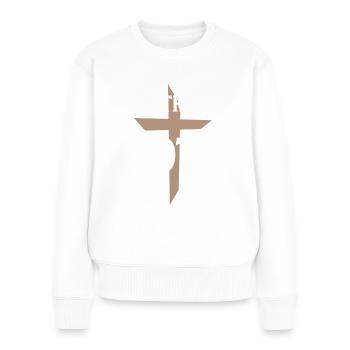 Vertraue Gott Jeus Christus Christen Bibel - Frauen Premium Bio Pullover - Weiß - Vorne - Julia (174cm)