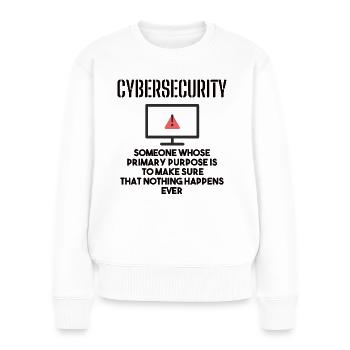 Cybersecurity - IT-Sicherheit Informatiker - Frauen Premium Bio Pullover - Weiß - Vorne - Julia (174cm)