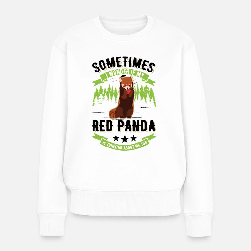 Roter Panda Geschenk Katzenbär Red Panda - Frauen Premium Bio Pullover - Weiß