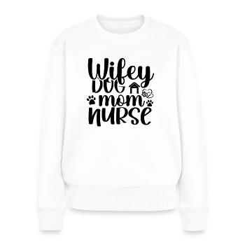 Ehefrau Mutter Hundeliebhaberin - Frauen Premium Bio Pullover - Weiß - Vorne - Julia (174cm)