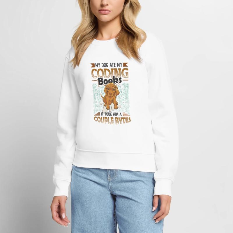 Hund Bytes Code Computer Witz Programmierung Frauen Premium Bio Pullover