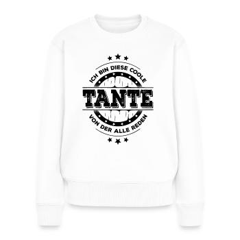 Ich Bin Tante Geburtstag Patentante Geschenk - Frauen Premium Bio Pullover - Weiß - Vorne - Julia (174cm)