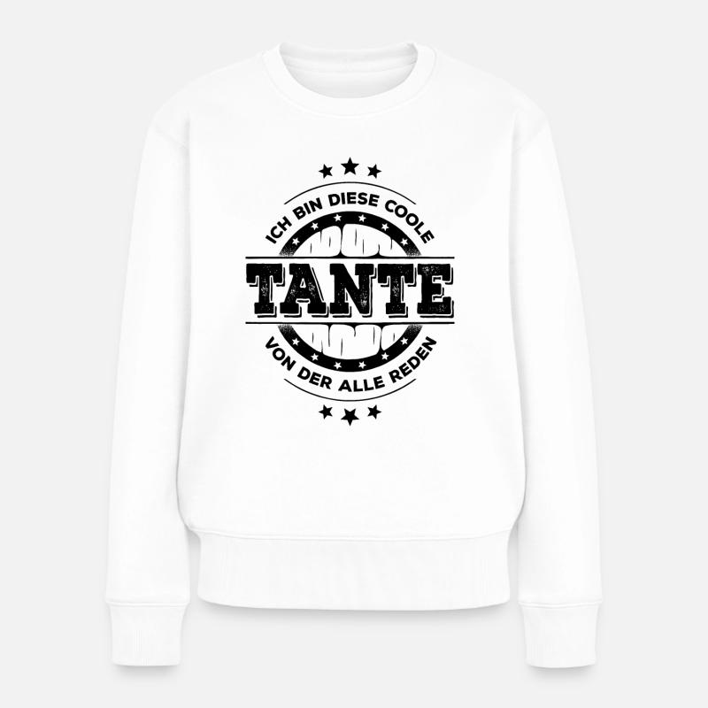 Ich Bin Tante Geburtstag Patentante Geschenk - Frauen Premium Bio Pullover - Weiß